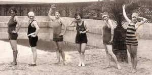 Happy swimmers pose at Saltair (date, source unknown)