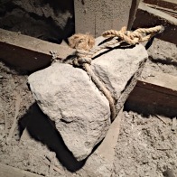 This boulder served as a counterweight to one of two kerosene lamps that hung from the ceiling of the Grantsville Ward meetinghouse, dedicated in 1866. (photo: Clint Thomsen)